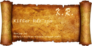 Kiffer Rózsa névjegykártya