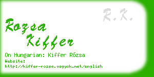 rozsa kiffer business card