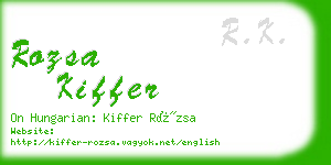 rozsa kiffer business card